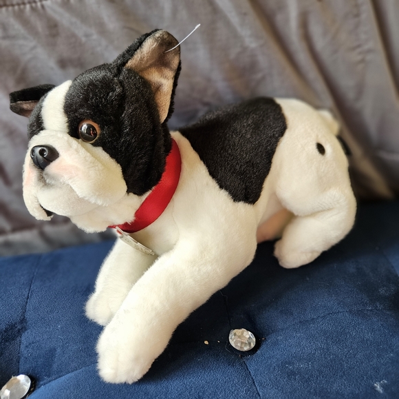 FAO Schwarz Plush Dog Boston Terrier Stuffed Animal Puppy - - Picture 3 of 7